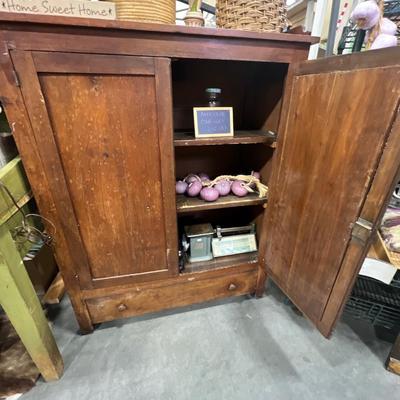 Antique Wood Hutch with casters