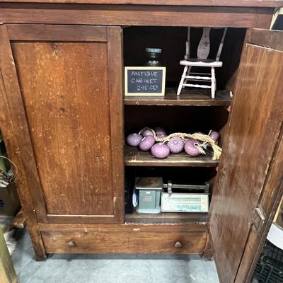Antique Wood Hutch with casters