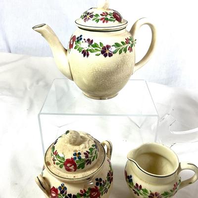 1391 Antique Adam's Titanware Pottery with England Egg Cups
