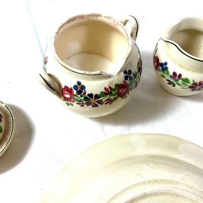 1391 Antique Adam's Titanware Pottery with England Egg Cups