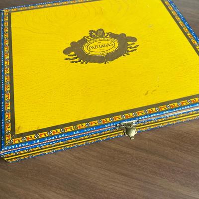 Vintage cigar box with Vintage Political buttons