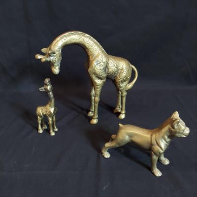 Brass Giraffes and Dog (M-BB)
