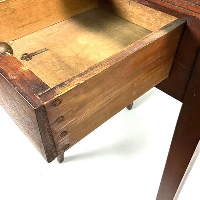 1379 Two Vintage Mahogany John Newcomb Night Stand with Single Drawer Table