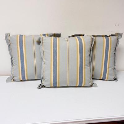 Three (3) ~ French Blue Pillows ~ New