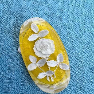 Lucite Reversed carved Brooch Pin
