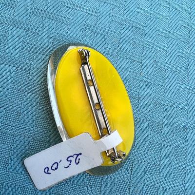 Lucite Reversed carved Brooch Pin