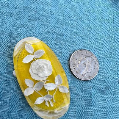 Lucite Reversed carved Brooch Pin