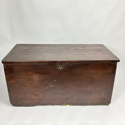 1394 Vintage Wooden Trunk Blanket Chest