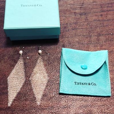 Tiffany Elsa Peretti Sterling Silver Dangling Earrings