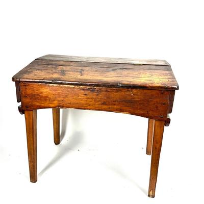 1396 Early Antique Mixed Woods School Desk