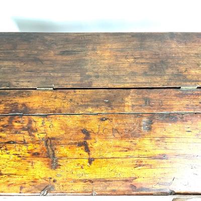 1396 Early Antique Mixed Woods School Desk