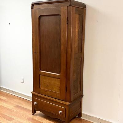 CRESCENT FURNITURE ~ Solid Wood Wardrobe On Casters