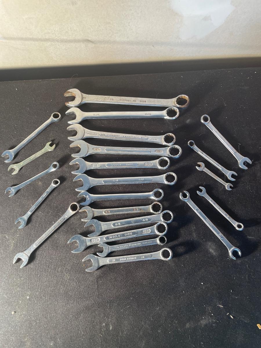 Lot of wrenches different brands and sizes