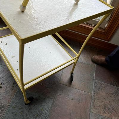 Yellow Tea Cart / Bar cart & table