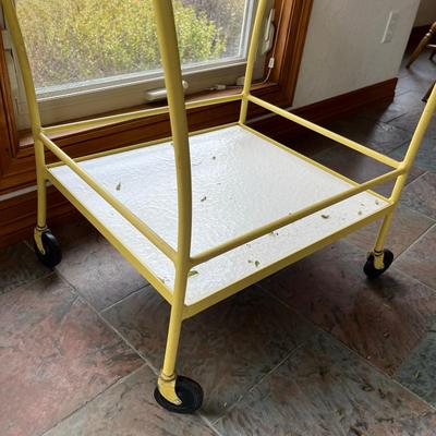 Yellow Tea Cart / Bar cart & table