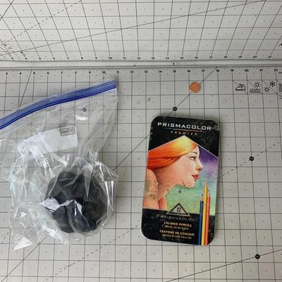 #35 Prismacolor Pencils and Misc. Clay Ball