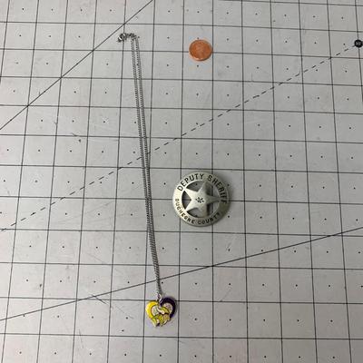 #62 Viking Necklace and Deputy Sheriff Pin