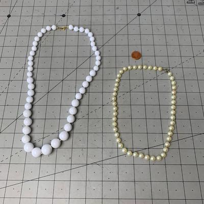 #63 Two Faux Pearl Necklaces