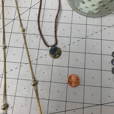 #71 Three Necklaces and Glass Jar