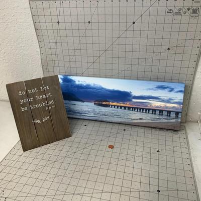 #74 John 14:1 Quote Board and Ocean Pier Decor