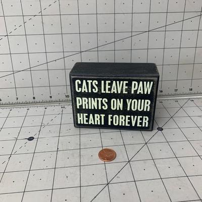 #85 Cats Leave Paw Prints On Your Heart Forever Plaque