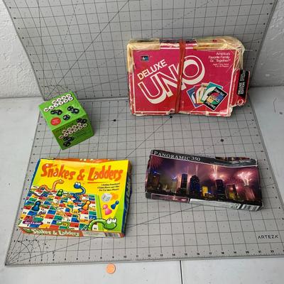 #92 Uno, Snakes & Ladders, Word Master and Panoramic Puzzle