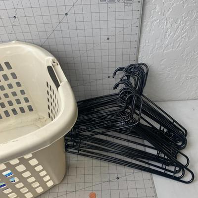 #103 White Hamper and Black Hangers