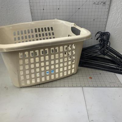 #103 White Hamper and Black Hangers