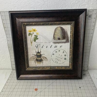 #106 Bee and Flower Virtue Framed Print