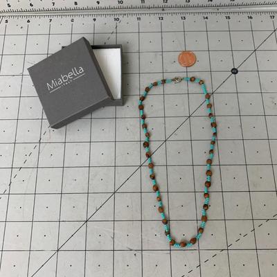 #351 Miabella Italy Blue/Brown Necklace