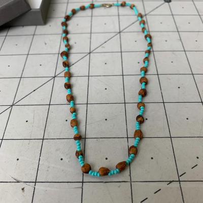 #351 Miabella Italy Blue/Brown Necklace