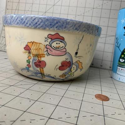 #353 Snowmen Bowls and Coffee Mug