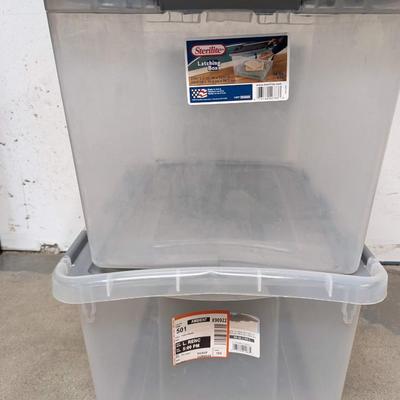 #373 Two Clear/Gray Storage Boxes