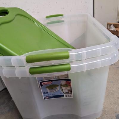 #374 Two Clear/Green Sterilite Storage Boxes