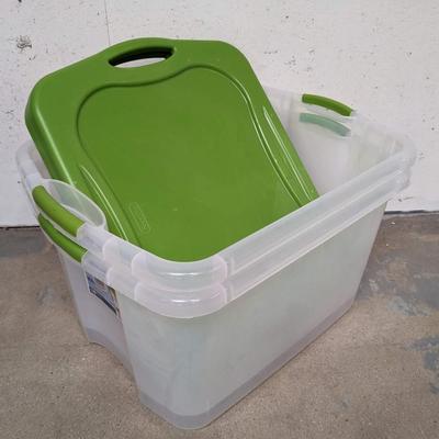 #374 Two Clear/Green Sterilite Storage Boxes