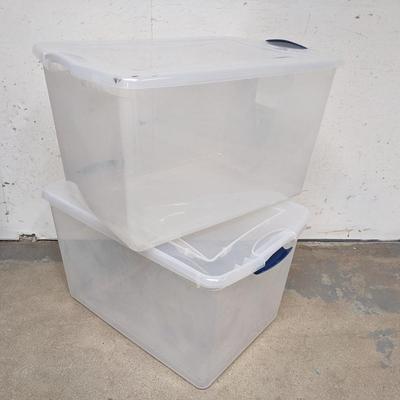 #376 Two Clear Storage Bins