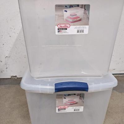 #376 Two Clear Storage Bins