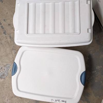 #377 Two Clear/White Storage Bins
