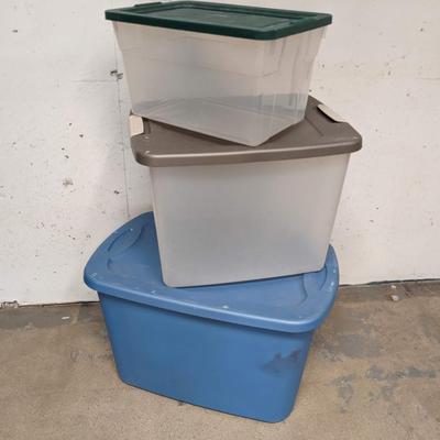 #379 Three Plastic Storage Bins