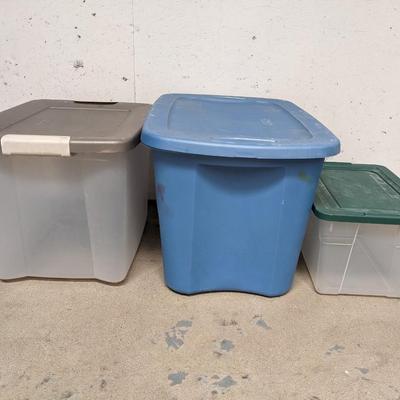 #379 Three Plastic Storage Bins