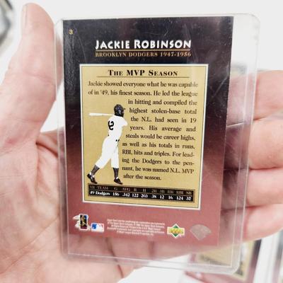 JACKIE ROBINSON BASEBALL BUNDLE OF CARDS (PROTECTIVE SLEEVES)