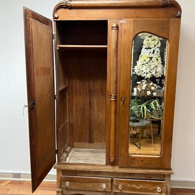 Antique Beveled Mirror Wardrobe ~ *Read Details