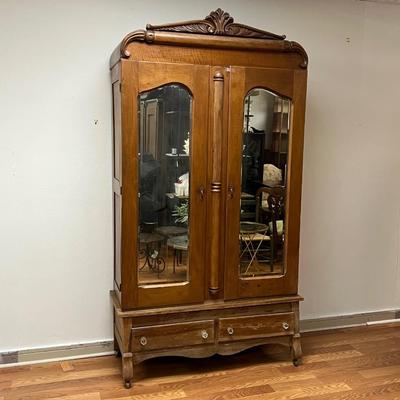 Antique Beveled Mirror Wardrobe ~ *Read Details