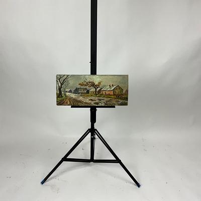 1403 Original Oil on Board of Farm Scene by Natina 1967