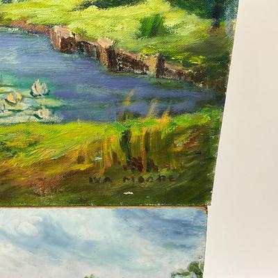 1404 Two Original Oil Painting of Waterscapes