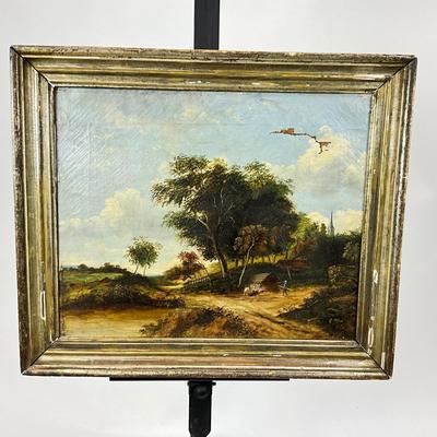 1405 Antique Original Oil Painting of Landscape AS-IS