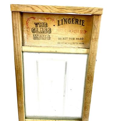 1410 Vintage Wooden Glass, Tin Advertising Washboards