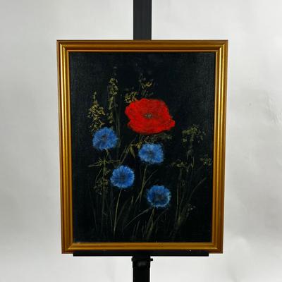 1412 Set of 3 Original Floral Oil Paintings