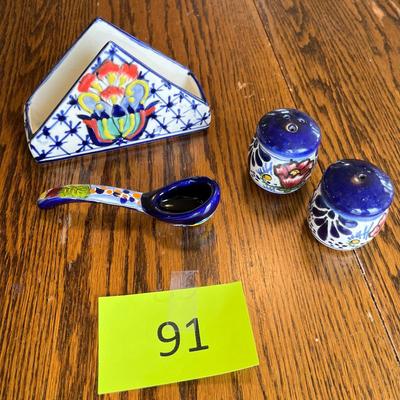 Talavera Mexican pottery pieces