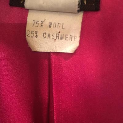 Vintage Anne Klein fuschia and black plaid blazer